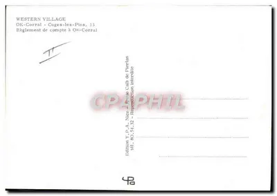 Vila Ocidental — cena de western — Edição Y.P.A. Nice — Verso