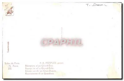 Receptie van een Grand-Duke — P.-E. Mesple's pinxit — Salon de Paris, N. Paris 272 — Achterkant