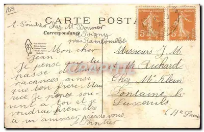 Poigny — Hutte de Bûcheron à la Cerisaie — A. Doubes, imprimeur — Verso