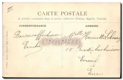 Le FÉLIX-FAURE — Service du Havre à Rouen — Phot. DEJEAN, Havre — Verso
