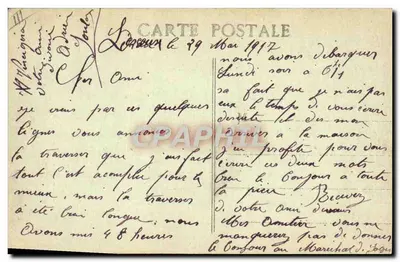 S.S. FÉLIX TOUACHE — Navio de Passageiros Francês da Cia de Navegação Mixta caçando um submarino em mar agitado — editor não visível — Verso