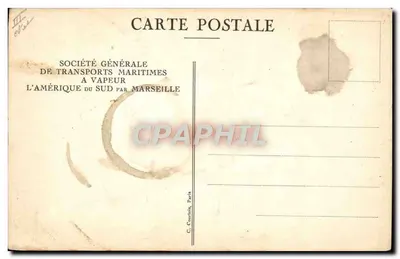 Fumoir des 2° classes — S.G.T.M. — "FLORIDA" — éditeur C. Courtois, Paris — Verso