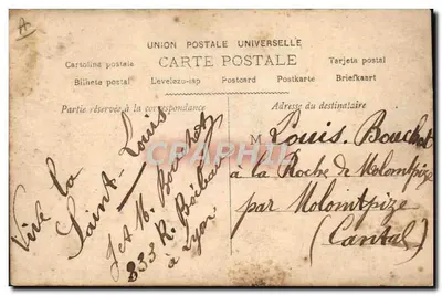 Retrato de Louis — decoração floral e nome em letras de rosas — editor S. n° 1786 — Verso