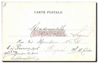 Quatro bebês com uma ovelha — TH BAUER, Viena — selo 1893 — Verso