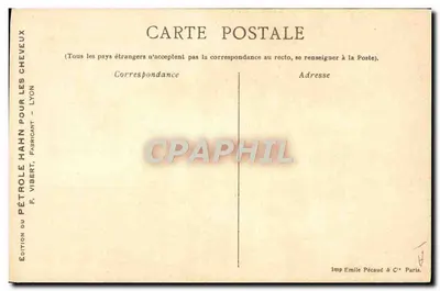 París - Plaza Montholon — Pétrole Hahn, El Tesoro de los Cabellos, edición F. Vibert, Lyon — Reverso