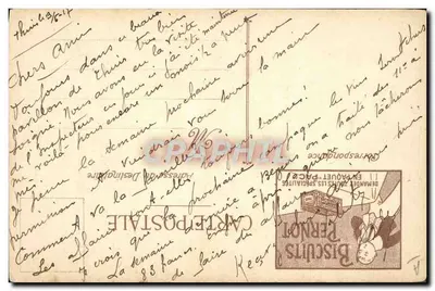 Le Tréport — vue du port et des quais — Biscuits Pernot, éditeur L. Loia, n° 161 — Verso