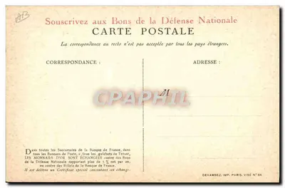 Soldado e galinha gaulesa — cartaz de propaganda para coleta de ouro — Devambez, Imp. Paris, N° 64 — Verso