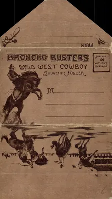 Broncho Busters — Pasta de Lembranças do Oeste Selvagem — editor não identificado