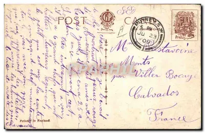 Enfance d'Hiawatha — scène d'Indiens dans la forêt — éditeur 'Printed in England' (verso) — Verso