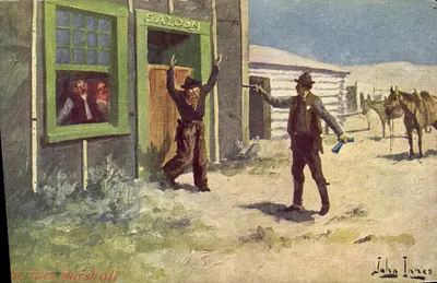 O xerife da cidade — cena de duelo diante de um saloon — editor Troilene, série Ranching