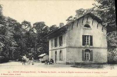 ALZAU (Montagne Noire) — A Casa do Guarda e a Rigole que conduz as águas a Lampy — P. Maurel, editor, em Revel, n° 54