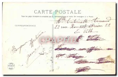 Yvonne e Janic — dançarinos bretones — Edição Bergeret — Verso