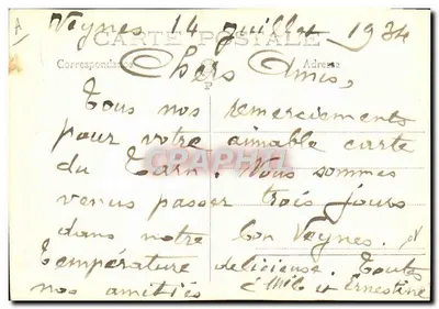 Homem e cabra — paisagem rural — cartão postal datado de 1934 — Verso