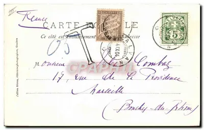 Nos cume — Aiguille Verte e Mont-Blanc — J.J. 3162 — Jallien Frères, Gaube — Verso