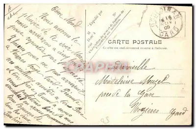 Bilhete postal antigo Tipos de Auvergne Pastoreiro — Verso