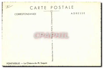 Fontvieille — A cabra do Sr. Seguin — Phot. Porte — Verso