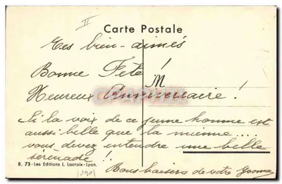 Kind dat de mandoline speelt — met hond — uitgever Lacroix, n° B.73 — Achterkant