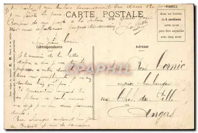 O apelo para a corvée das pulgas — Cenas Militares — E.R., Paris, Modelo depositado n° 15351 — Verso