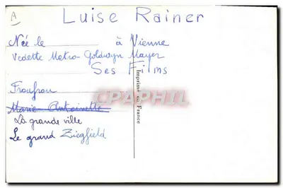 Luise Rainer — Gwiazda Metro-Goldwyn-Mayer — AN Paryż — Rewers