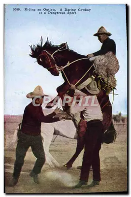 Cowboy montando um fora-da-lei — esporte perigoso — editor não visível