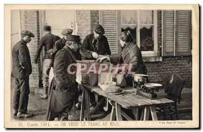 Venda do tabaco por quilo — Guerra 1944 — Ed. Pays de France n°31