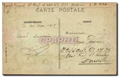Perthes-les-Hurlus (Marne) — A famosa e histórica casa florestal perto da qual nossos poilus lançaram terríveis ataques — Visé Paris 17 R.P. — Verso