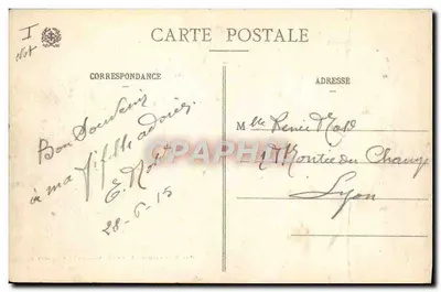 Bilhete postal antigo Floresta Ballon d'Alsace Chegada ao Plain du Canon Casa florestal — Verso