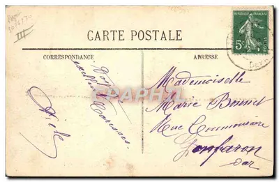La "France" — navire de la Société Générale de Transports Maritimes — Éditeur B. L. — Verso