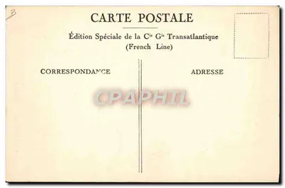 Paquebote "ILE DE FRANCE" — O Grande Salão — O Lounge — Verso