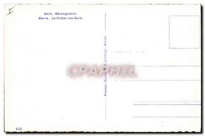 Bärengraben — Bern — Franco-Suisse Edit. Berne — Verso