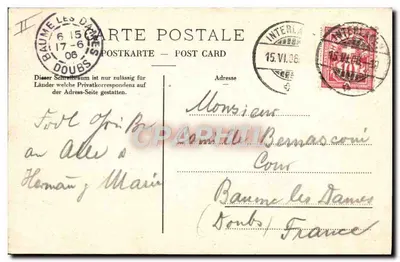 Bern - Bärengraben — Zoológico de Bern — editor F. Oesach-Müller, n° 398 — Verso