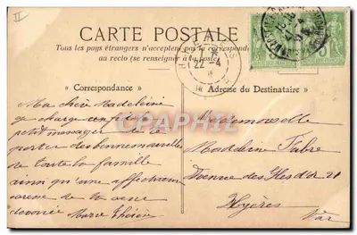 Um trio de velhos amigos — fotografia de dois crianças e uma cabra — Loctudel 1901 — Verso
