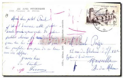 Pittoreskie Alpy — Troupeau kóz — Abel, wydawca, GAP, nr 3.812 — Rewers
