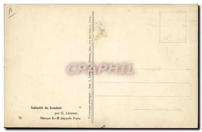 Intimidade de toucador — por G. Léonnee — Imp. A. Levy & R. Gominau, Paris — Verso