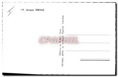 Jacques SERNAS — portret — Éditions du Gaba, Paryż, nr 179 — Rewers