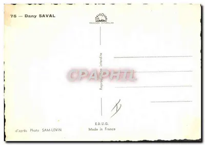 Dany Saaval — portret w różowej sukni i łańcuchu z diamentami — Foto Sam-Levin, wydawca E.D.U.G. — Rewers
