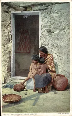 Grupo Hopi em Casa, Arizona — Fred Harvey, n° 14914