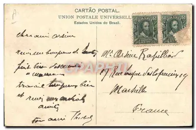 Santos — Indianer unter einem Baum — Verleger: M. Pontes & Cia., Santos, Rua 15 de Novembro 15. — Rückseite