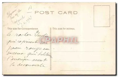 Estátua de Índio — Rocher Indien — Editor não visível — Verso