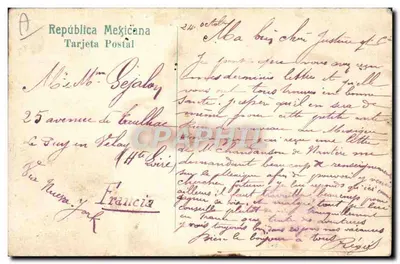 Mulher antiga hispanófona — Tôme Vd. una luz — J. U. Harnon, México, No. 144 — Verso