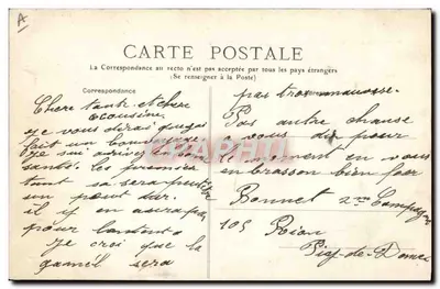 RIOM, a Fábrica de Tabacos — Puy-de-Dôme — A Auvergne — Verso