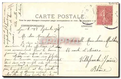 LYON — Cours du Midi e Fábrica de Tabaco — P. Martel, editor, Lyon — Verso
