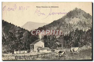 Maison Forestière de BENAMEIX — vista da fazenda e das montanhas — T. Poite, Aubey, Adilège