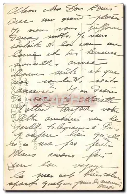 Paquebote 'Espagne' — Compagnia Geral Transatlântica — carta postal autógrafa — Verso