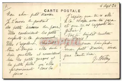 Dromadieri e carro dei muli — Nizza — Imp. G. Mathieu, 14, rue Chauvain — Verso