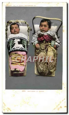 Dois crianças indias em camas de colchão — Detroit Photographic Co. — n° 6888
