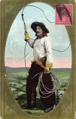 Cowboy com laço — Editor desconhecido, número de série não visível