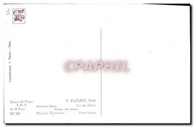 Ballet — Antes da aula — F. Fleury, Paris, N° 14 — Verso