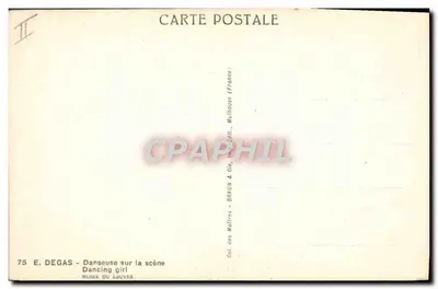 Dançarina no palco — Édouard Degas — edição Braun & Cie, Paris — Verso