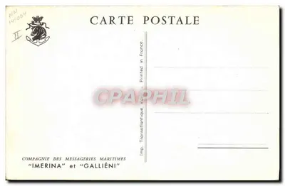 Navio da Compagnie des Messageries Maritimes — "Imerina" e "Gallieni — Verso